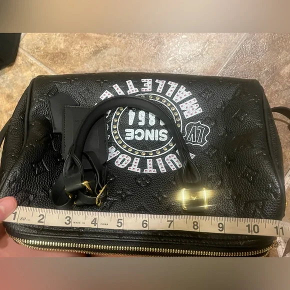 LVEE monogram logo embossed mini duffle bag or purse GORGEOUS 😱😱😍😍💕🔥 - Picture 9 of 10